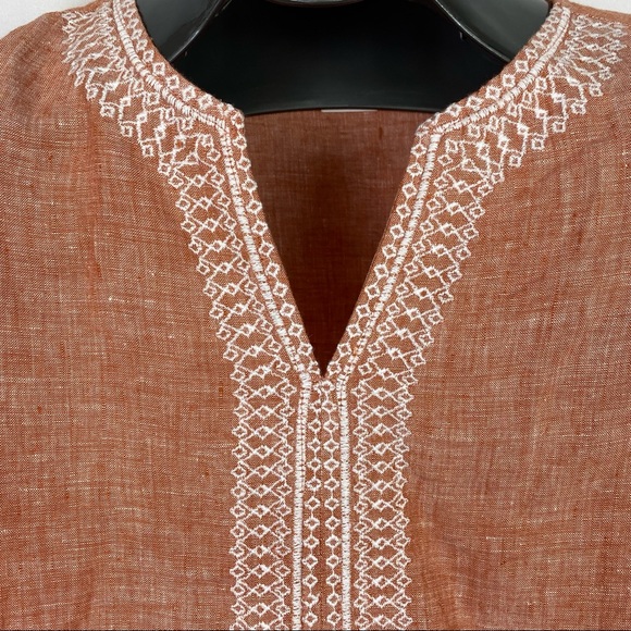 House Of Harlow 1960 100% Linen Top With Embroidered Detail Sizes Small - Picture 3 of 7